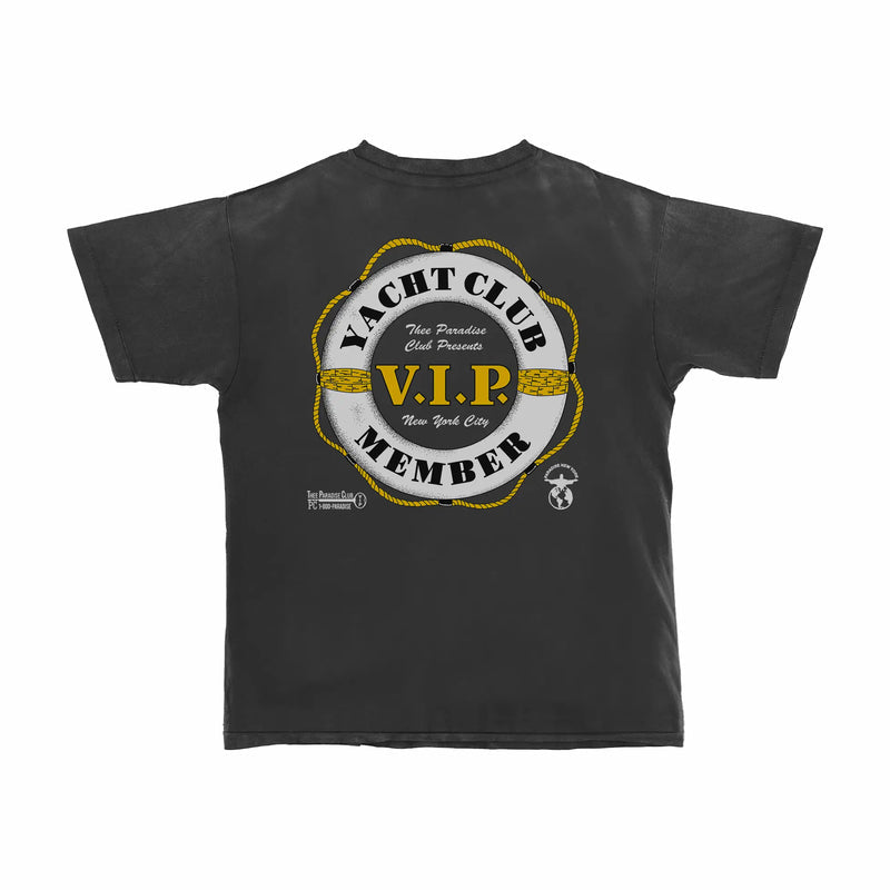 Paradise NYC VIP Yacht Club Tee (Vintage Black) - August Shop