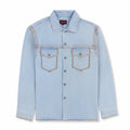 Pleasures Fortress Denim Button Up (Washed Indigo) - August Shop