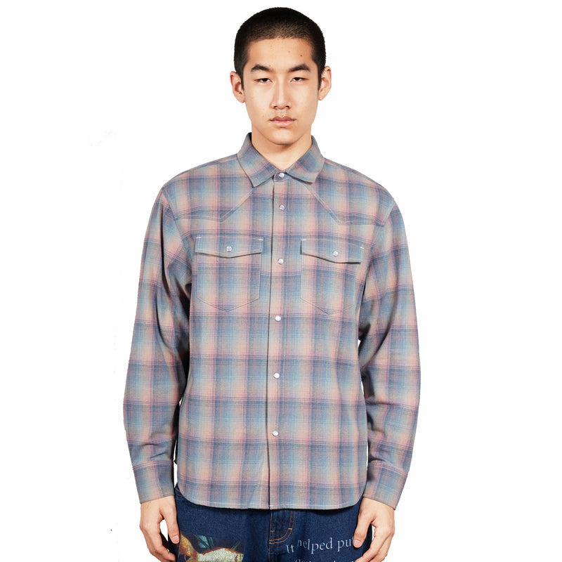 Pleasures Sender Western Button Up Shirt (Pink) - August Shop