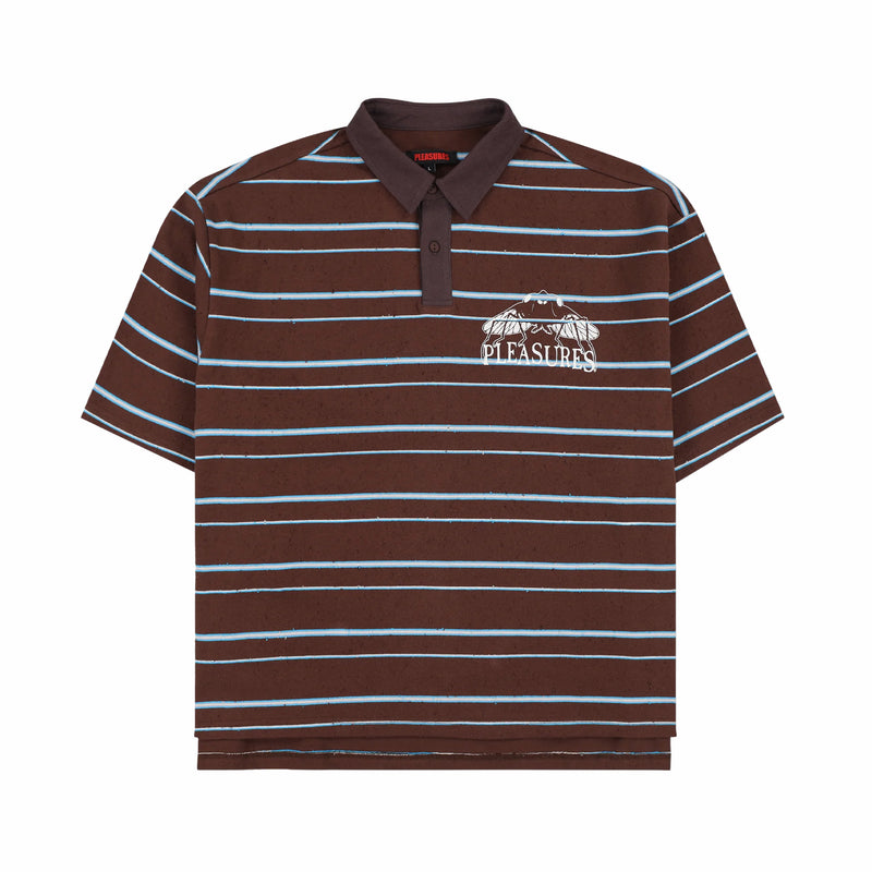 Pleasures Teleport Boxy Polo (Brown) - August Shop
