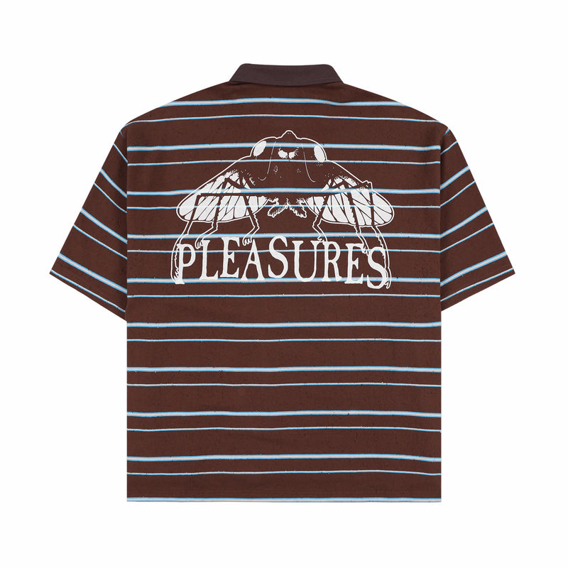 Pleasures Teleport Boxy Polo (Brown) - August Shop