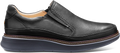 Quarter turn view Men's Samuel Hubbard Footwear style name Rafael Slip On Double Wide in color Black. Sku: M2166-048XW