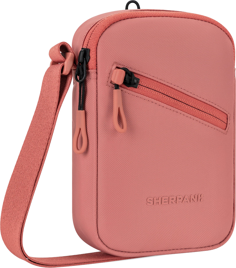 Quarter turn view Women's Sherpani Hand Bag style name Rogue in color Desert. Sku: 26-ROGUE05110
