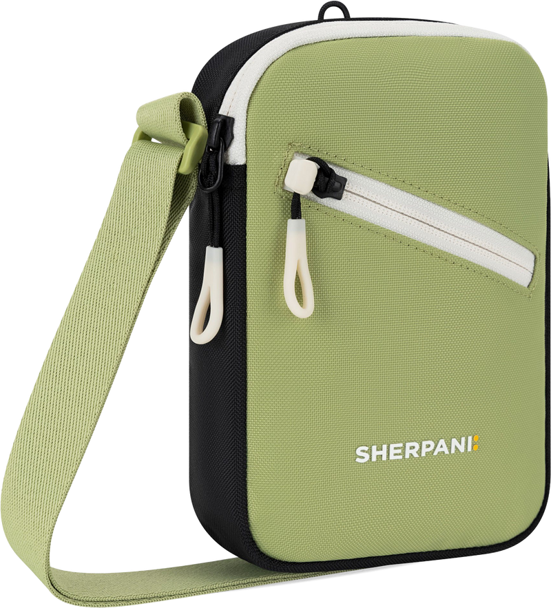 Quarter turn view Women's Sherpani Hand Bag style name Rogue in color Palm. Sku: 26-ROGUE03110
