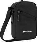 Quarter turn view Women's Sherpani Hand Bag style name Rogue in color Raven. Sku: 26-ROGUE01110