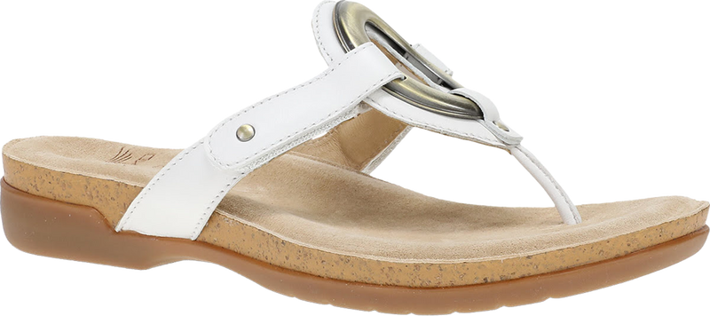 Quarter turn view Women's Dansko Footwear style name Rosalia in color White. Sku: 16021010300