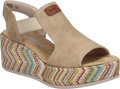 Quarter turn view Women's Rieker Footwear style name Rose 72 in color Marble/ Cayenne. Sku: 69472-60
