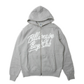 SCRIPT ZIP HOODIE HEATHER GREY