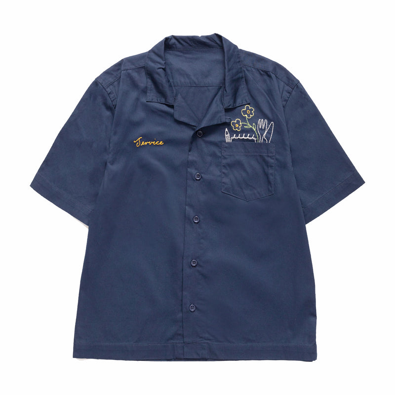 Service Works Light Twill Necessities Short Sleeve Shirt (Navy) - August Shop
