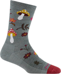 Quarter turn view Women's Darn Tough Sock style name Shroom Bloom in color Seafoam. Sku: 6133-SEAFOAM
