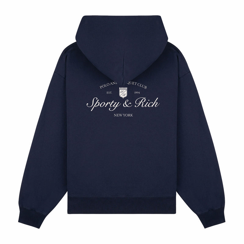 Sporty & Rich Men's Syracuse Hoodie (Dark Navy/Ecru) - August Shop