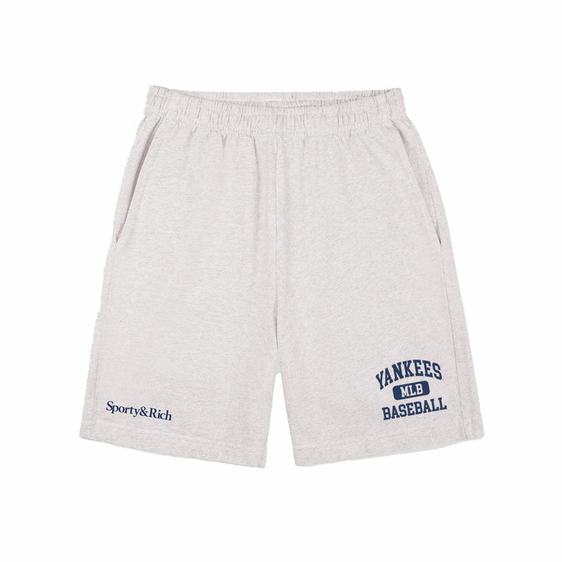 Sporty & Rich Men's Yankees Ivy Gym Short (Heather Grey/Navy) - August Shop