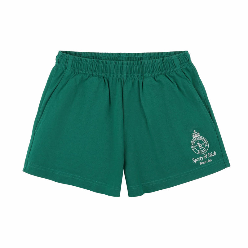 Sporty & Rich Women's Crown Tennis Disco Short (Alpine/White) - August Shop