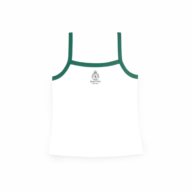 Sporty & Rich Women's Crown Tennis Pique Tank (White/Alpine) - August Shop