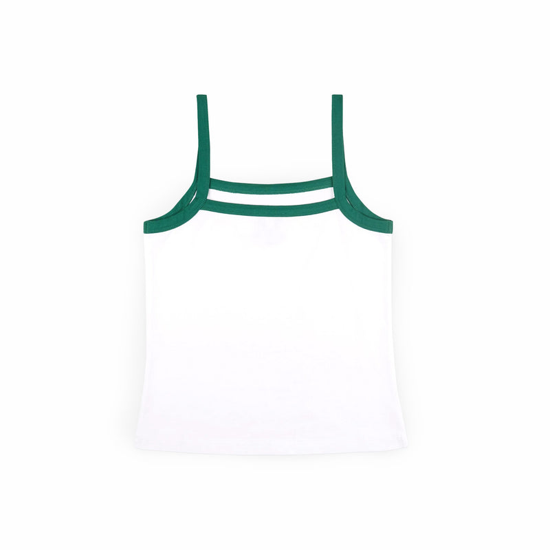 Sporty & Rich Women's Crown Tennis Pique Tank (White/Alpine) - August Shop