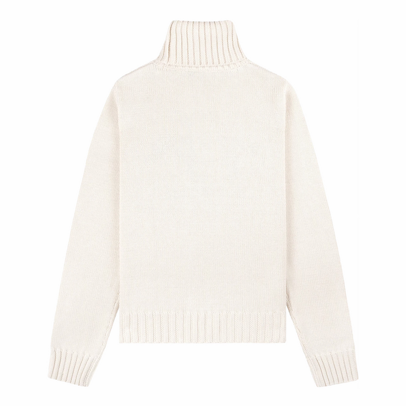 Sporty & Rich Women's Horse Knitted Turtleneck (Ecru/Chocolate) - August Shop