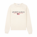 Sporty & Rich Women's Nautical Knitted Sweater (Ecru) - August Shop