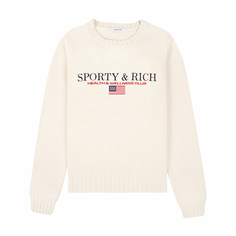 Sporty & Rich Women's Nautical Knitted Sweater (Ecru) - August Shop