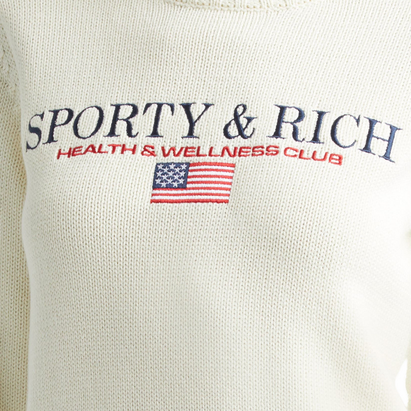 Sporty & Rich Women's Nautical Knitted Sweater (Ecru) - August Shop