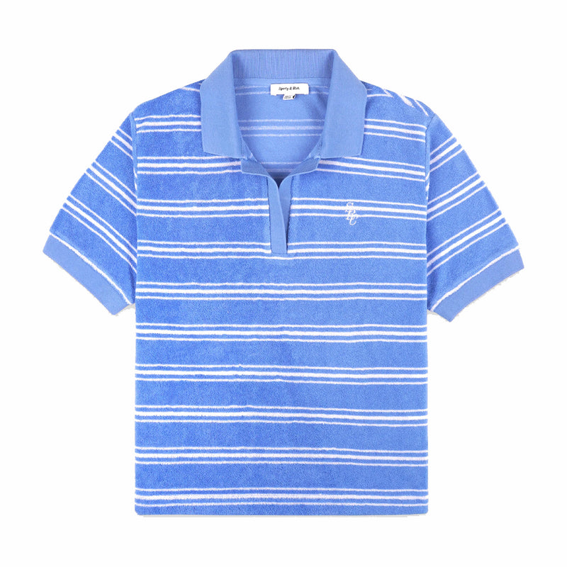 Sporty & Rich Women's SRC Terry Polo (Juniper Striped) - August Shop