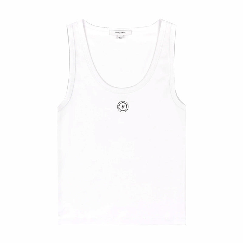 Sporty & Rich Women's SRHWC Baby Rib Tank (White/Navy) - August Shop