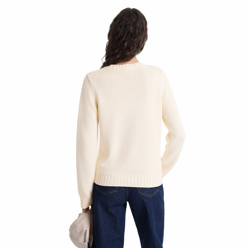 Sporty & Rich Women's Vendome Knitted Sweater (Ecru/Navy) - August Shop