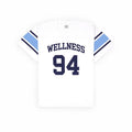 Sporty & Rich Women's Wellness 94 Rugby Tee (White/Flax Blue/Navy) - August Shop