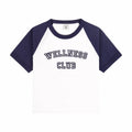 Sporty & Rich Women's Wellness Club Flocked Baby Tee (White/Navy) - August Shop