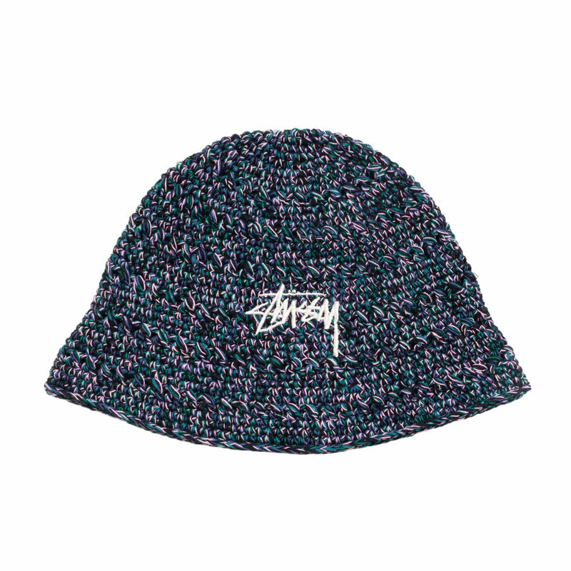 Stüssy Hemp Stock Knit Bucket Hat (Multi Navy) - August Shop