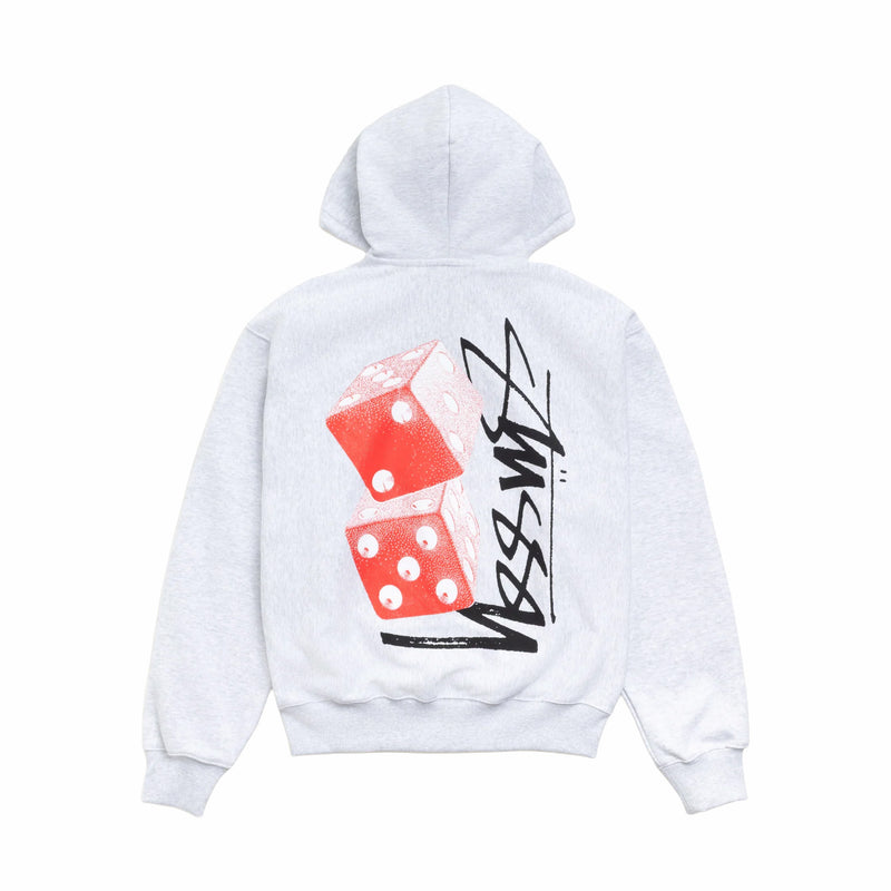 Stüssy Tall Dice Zip Hoodie (Ash Heather) - August Shop