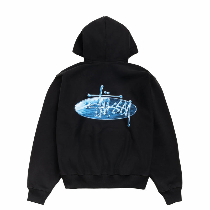 Stüssy Wave Oval Hoodie (Black) - August Shop