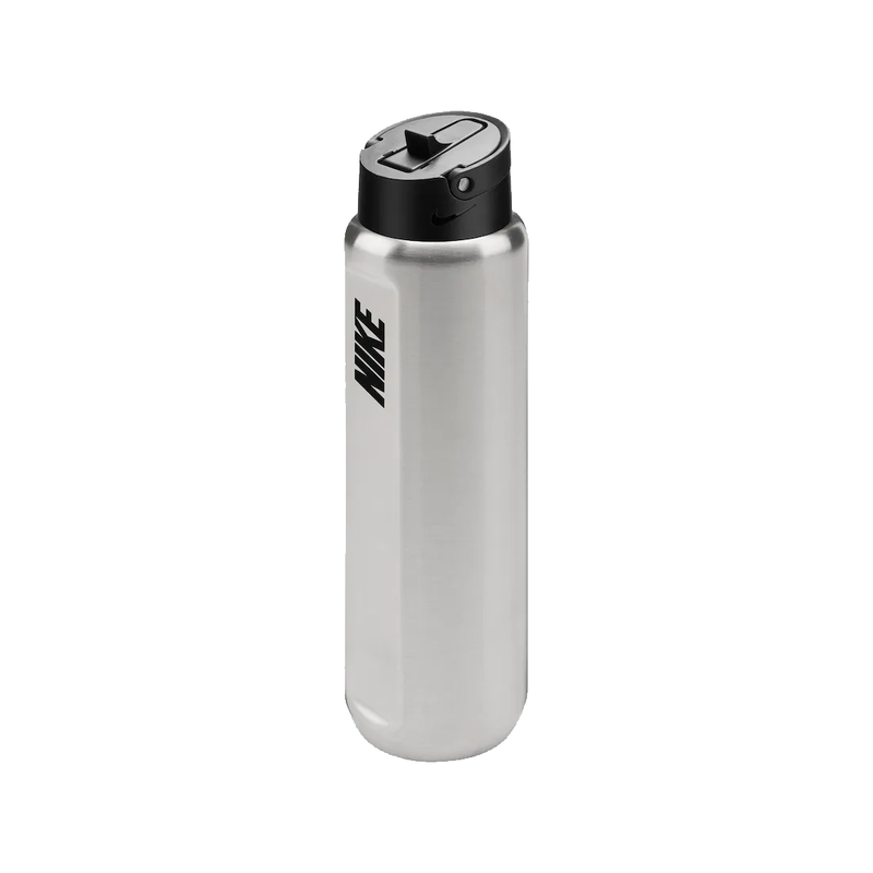 STAINLESS STEEL RECHARGE STRAW WATER BOTTLE 24 OZ SILVER