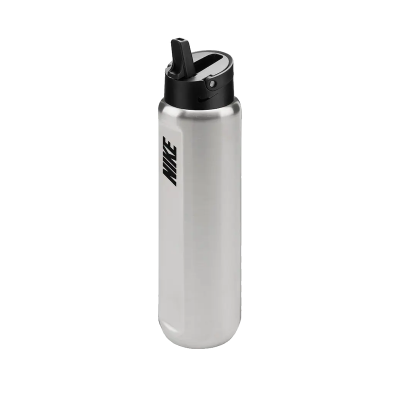 STAINLESS STEEL RECHARGE STRAW WATER BOTTLE 24 OZ SILVER