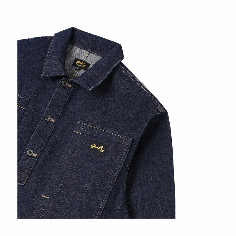 Stan Ray Painters Pop Over Shirt - Single Rinse Denim (Navy) - August Shop