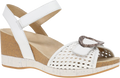 Quarter turn view Women's Dansko Footwear style name Stella in color White Woven. Sku: 10003010300