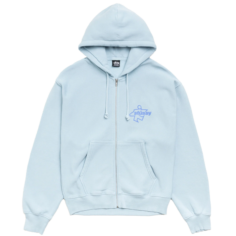 SURF SIZE ZIP HOODIE SKY BLUE