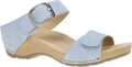 Quarter turn view Women's Dansko Footwear style name Tanya in color Sky Nubuck. Sku: 1711091600