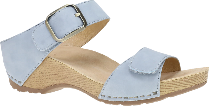 Quarter turn view Women's Dansko Footwear style name Tanya in color Sky Nubuck. Sku: 1711091600