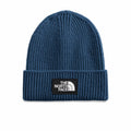 The North Face TNF Logo Box Cuffed Beanie (Shady Blue) - August Shop