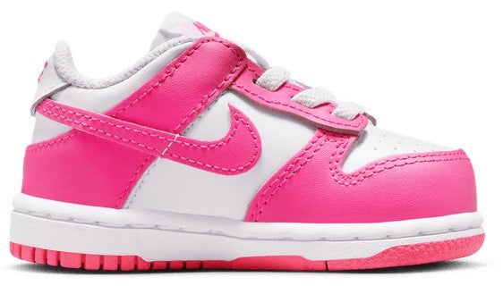 Toddler's Dunk Low White/Laser Fuchsia (FB9107 102)