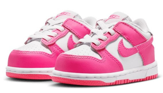 Toddler's Dunk Low White/Laser Fuchsia (FB9107 102)