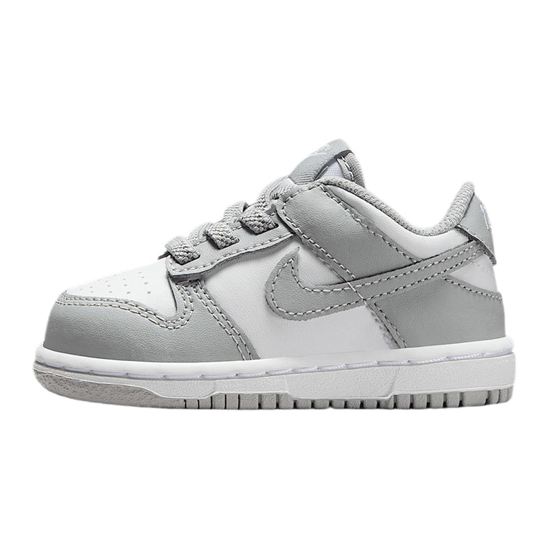 Toddler's Dunk Low White/LT Smoke Grey-White (FB9107 123)