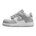 Toddler's Dunk Low White/LT Smoke Grey-White (FB9107 123)