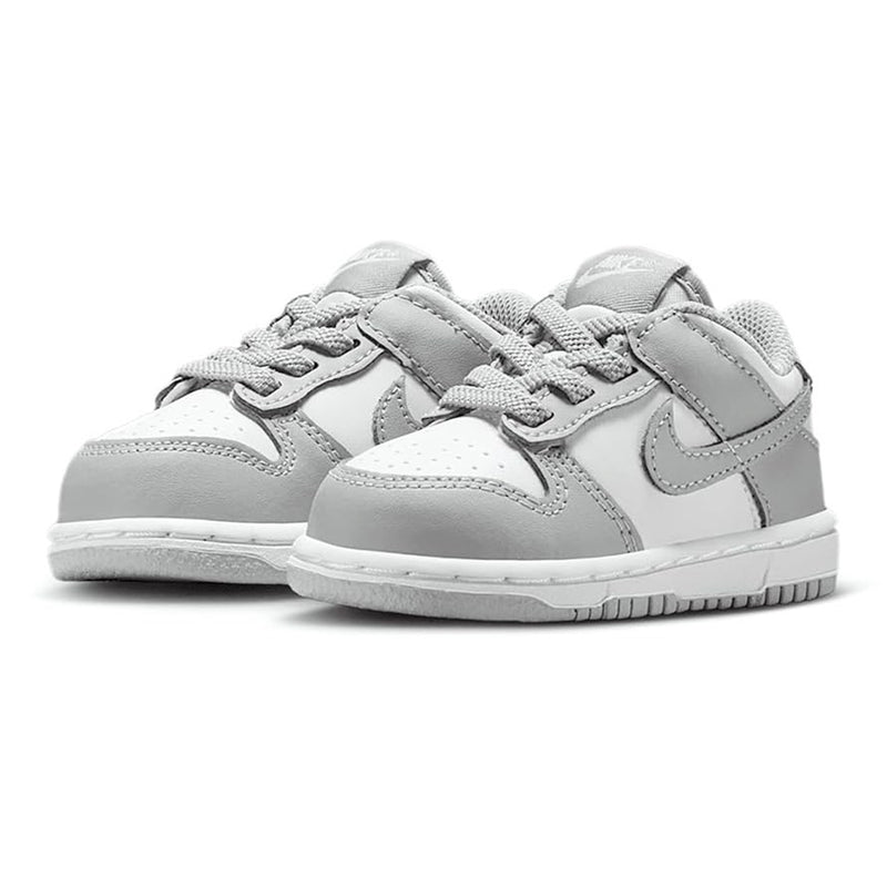 Toddler's Dunk Low White/LT Smoke Grey-White (FB9107 123)