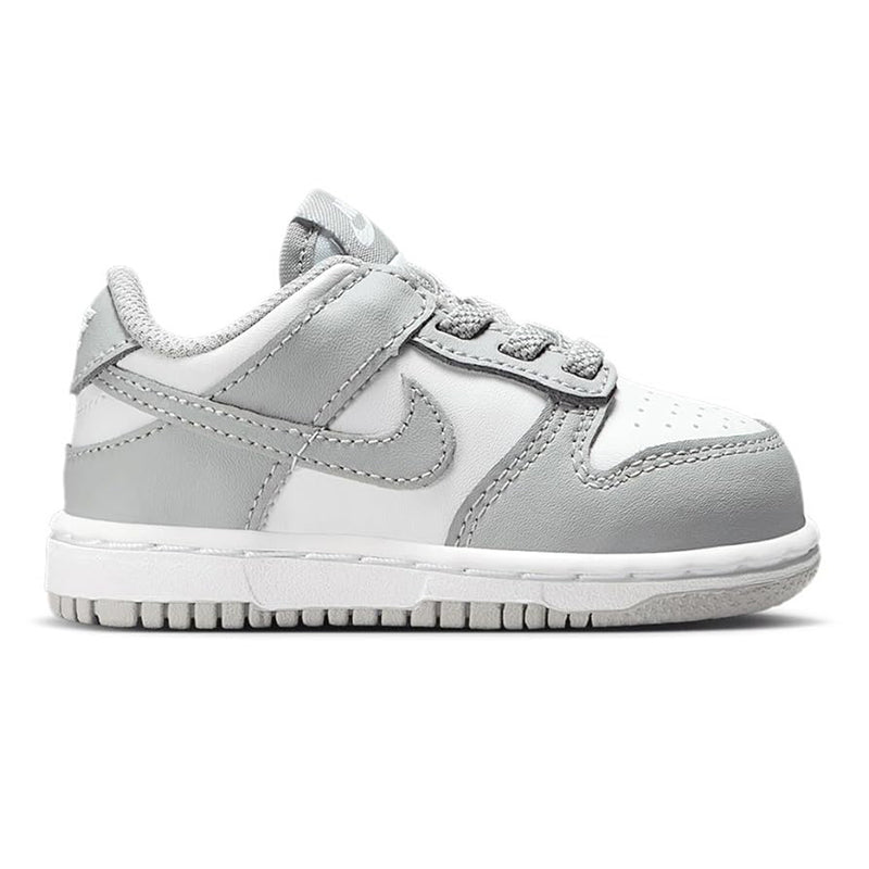 Toddler's Dunk Low White/LT Smoke Grey-White (FB9107 123)