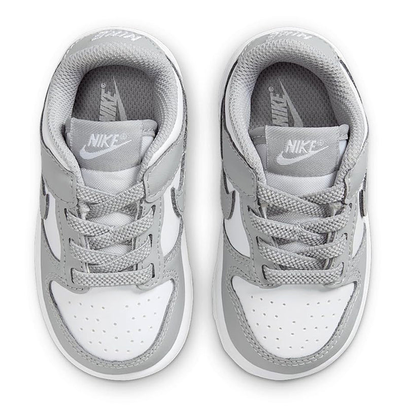 Toddler's Dunk Low White/LT Smoke Grey-White (FB9107 123)