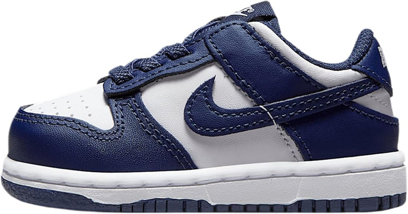 Toddler's Dunk Low White/Midnight Navy-White (FB9107 116)