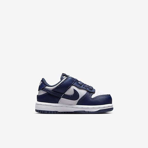 Toddler's Dunk Low White/Midnight Navy-White (FB9107 116)