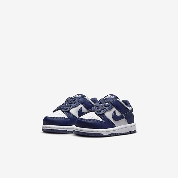 Toddler's Dunk Low White/Midnight Navy-White (FB9107 116)