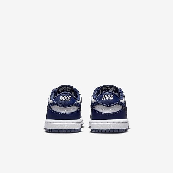 Toddler's Dunk Low White/Midnight Navy-White (FB9107 116)